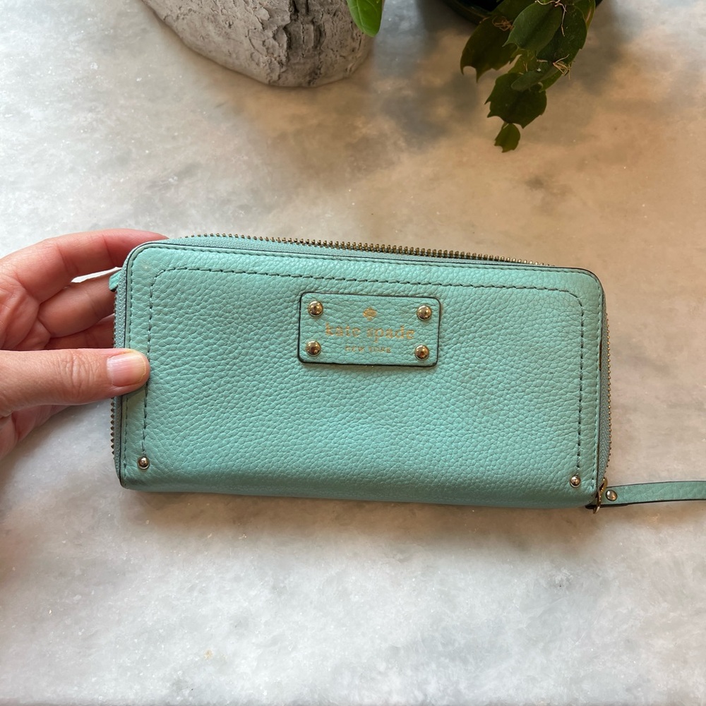 Kate Spade continental wallet. Great turquoise color